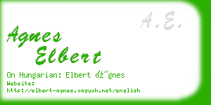 agnes elbert business card